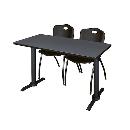 Cain Rectangle Tables > Training Tables > Cain Training Table & Chair Sets, 48 W, 24 L, 29 H, Grey MTRCT4824GY47BK